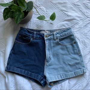 Bullhead two tone mom shorts